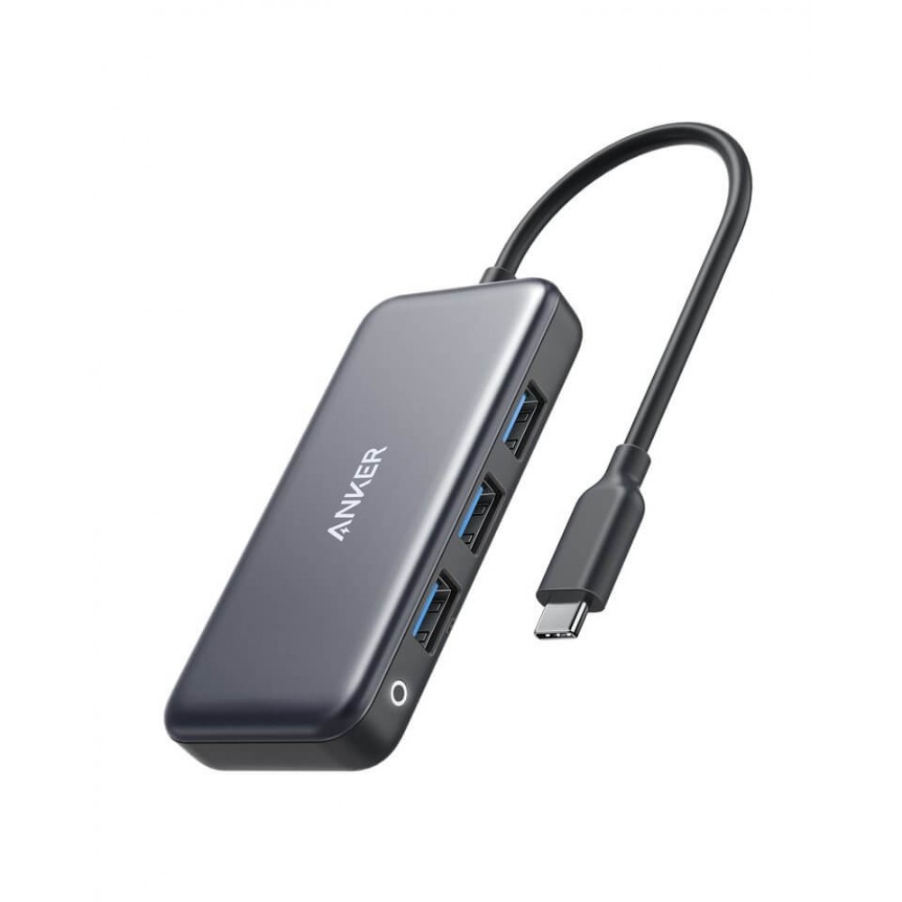PremiumCord Hub USB-C vers 4 Ports USB 3.0, boîtier en Aluminium,  Interrupteur d'alimentation, 5 Gbps, USB 3.1 Type C, Couleur Noir, Longueur  20 cm