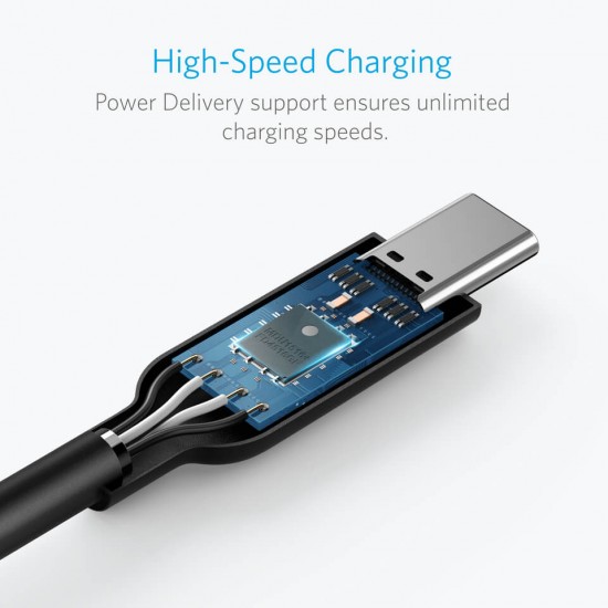 POWERLINE +II USB-C TO USB-A 2.0 CABLE 3FT 